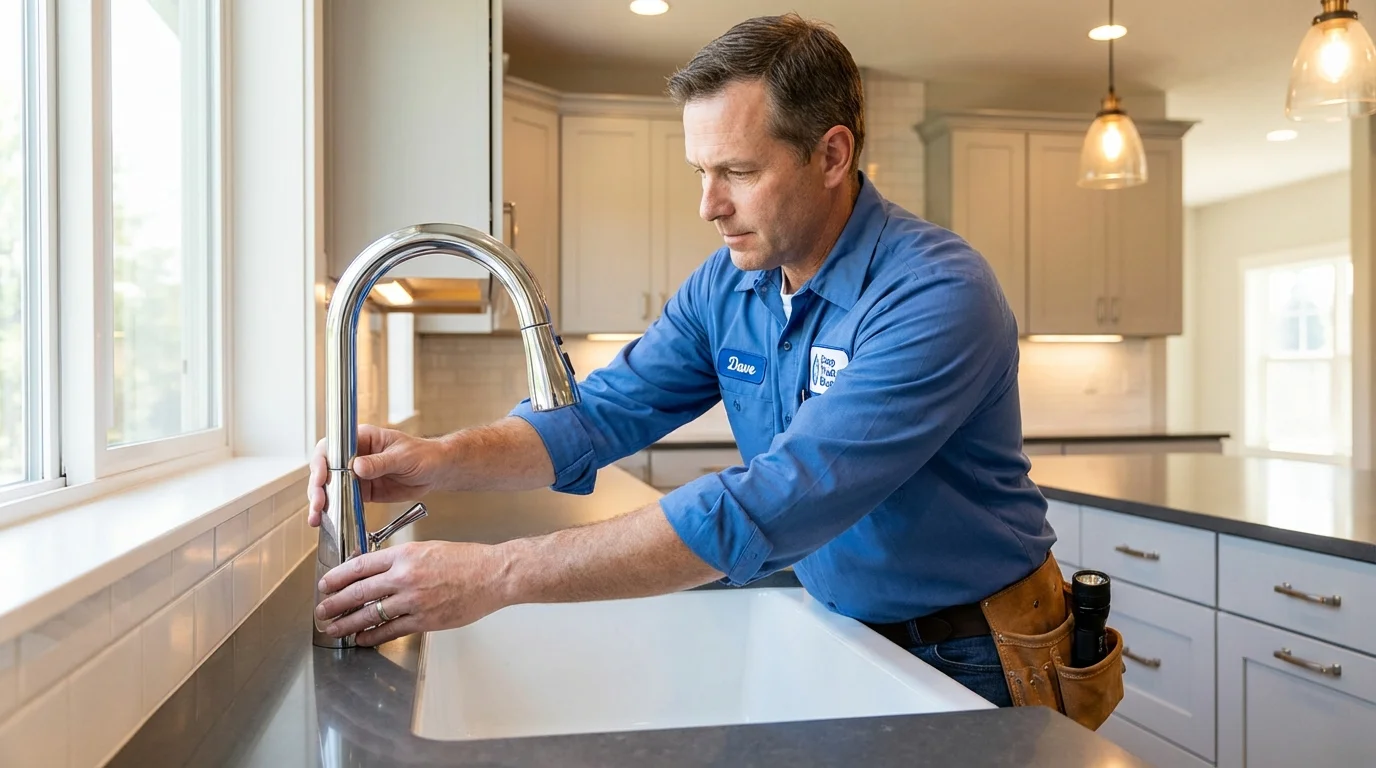 Kitchen faucet installation by Johns Plumbing LLC in Mount Jackson