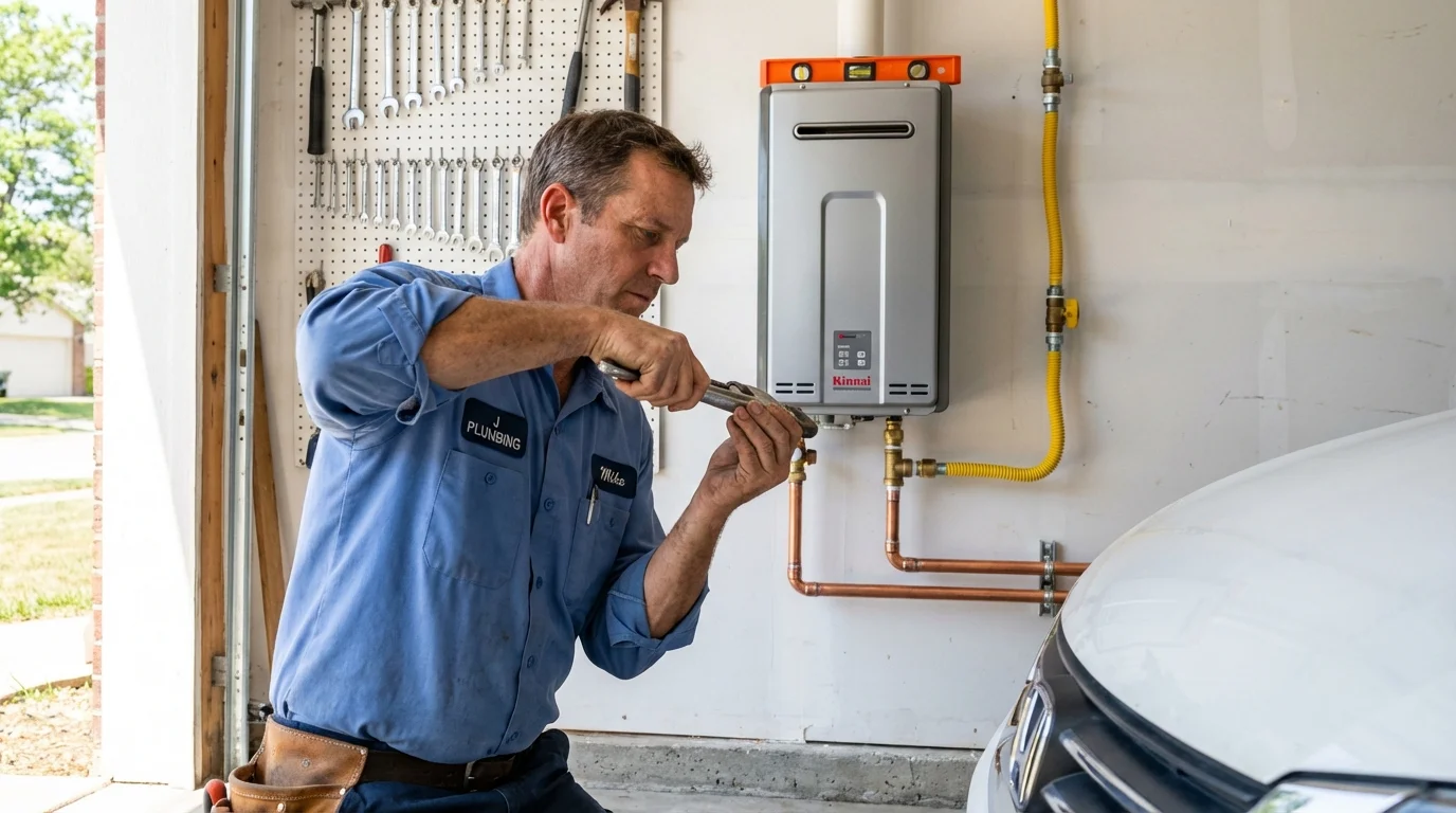 Tankless water heater installation by a Johns Plumbing LLC plumber in Mount Jackson
